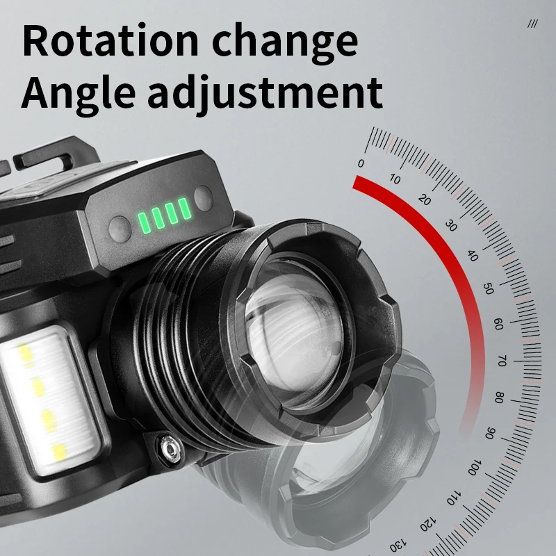 Powerful LED Headlamp Sensor Work Light USB Rechargeable Headlight Outdoor Fishing Head Lamp High Power Head Torch