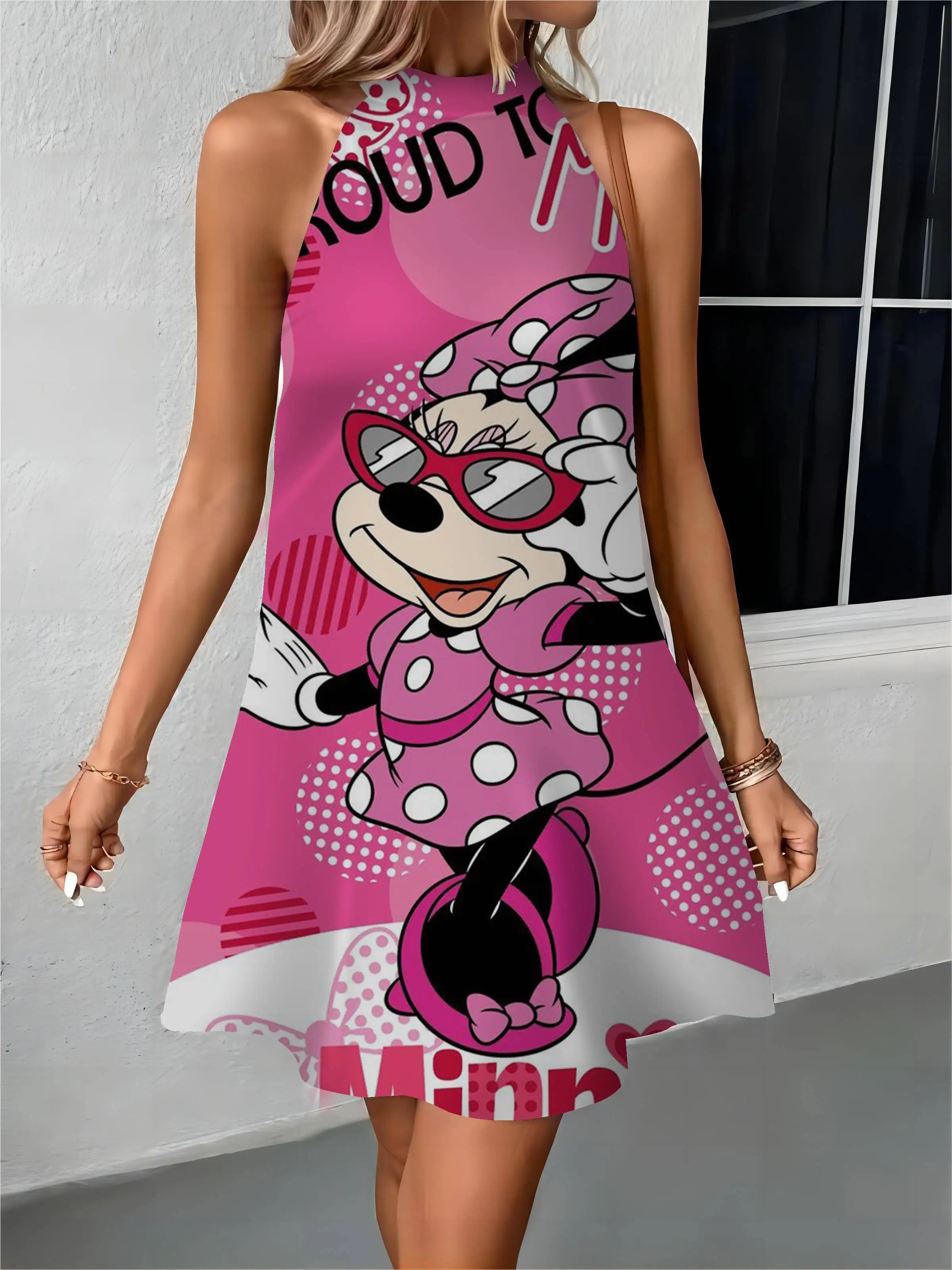 

Bow Knot Holiday Dresses Apron Off Shoulder Women's Luxury Party Dress Disney Minnie Mouse Mickey Womens Fashion Summer 2024 New