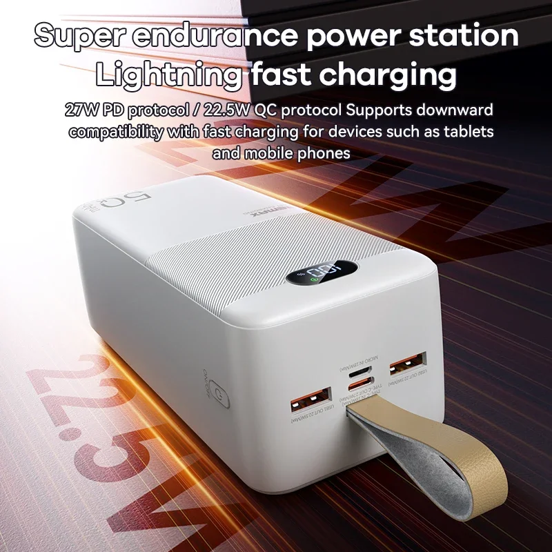 REMAX 50000mAh PowerBank Super Fast Charging For MacBook iPhone 15 Pro MAX iPad High Capacity Power Bank Station Outdoor Camping