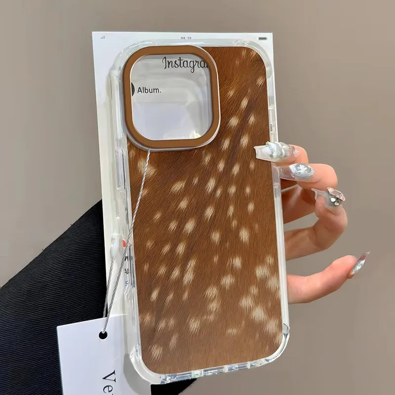 Deer Pattern Brown Vitality Phone Case for iPhone 15 Pro Max, 14, 13, 12, 11, SE2022