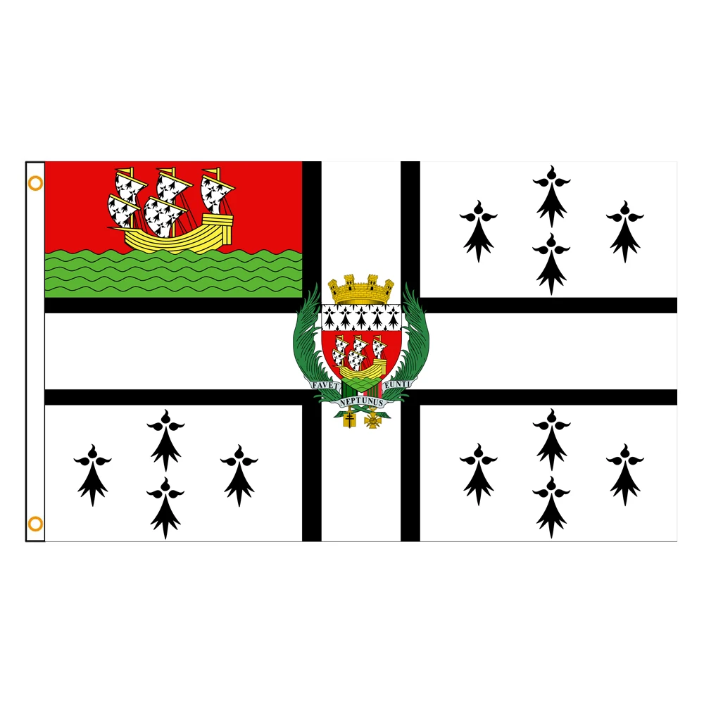 3x5 Ft Nantes Flag Vivid Color and Fade proof a region in France Flags Polyester with Brass Grommets