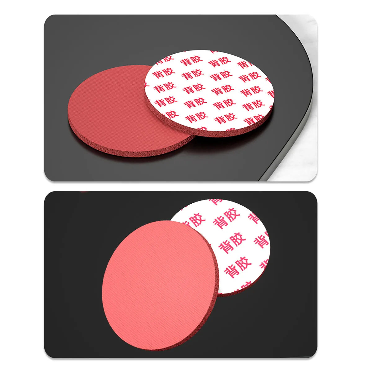 10Pc Adhesive Backed Red Silicone Round Pad Super Soft Sponge Foam Board High Temperature Resistant Pad Dia5-150mm Thick 1-2mm