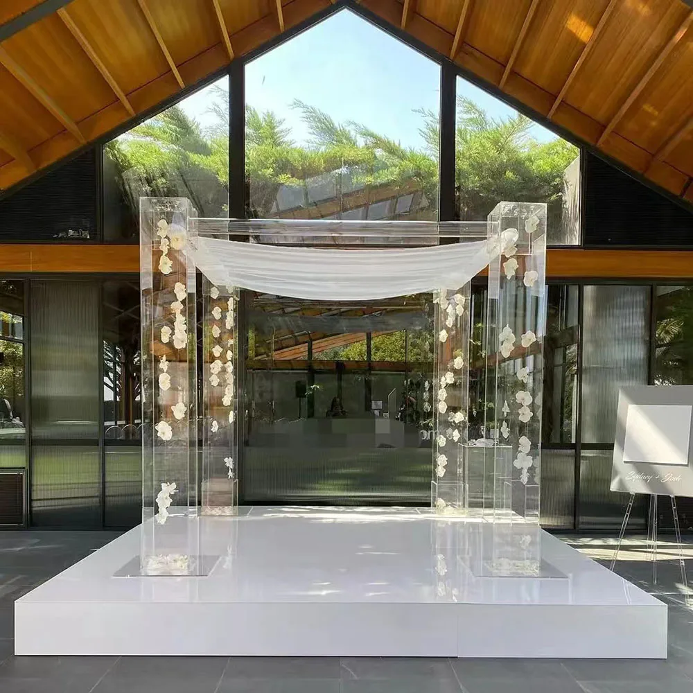 

Clear Acrylic Arch Transparent Acrylic Wedding Chuppah