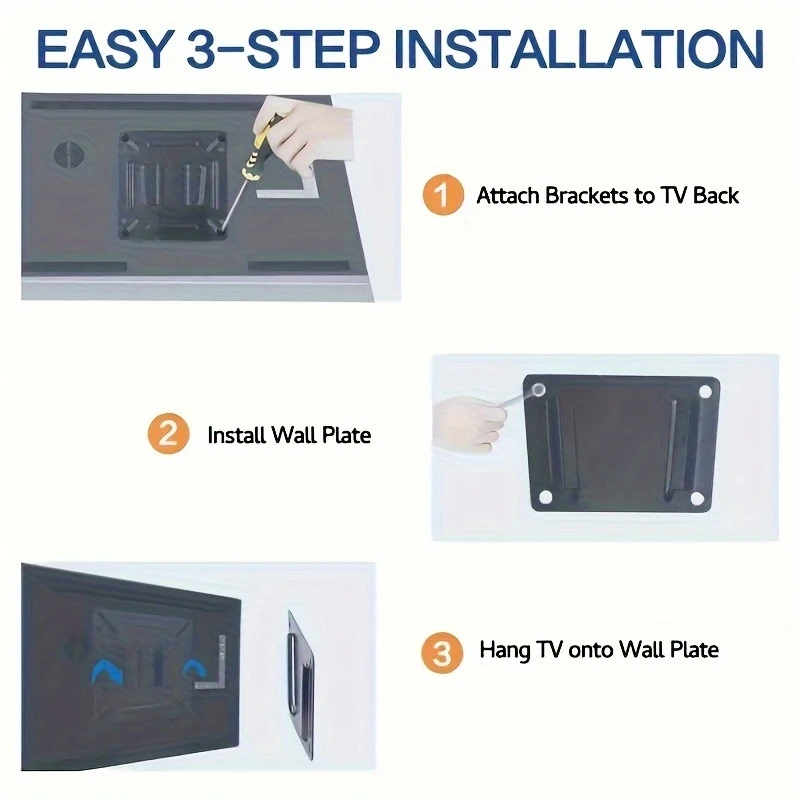 TV Monitor Wall Mount Bracket LCD LED Monitor hanger photo frame Wall Mount Holder for Most 10-27 Inch Flat Curved TVs  ﻿