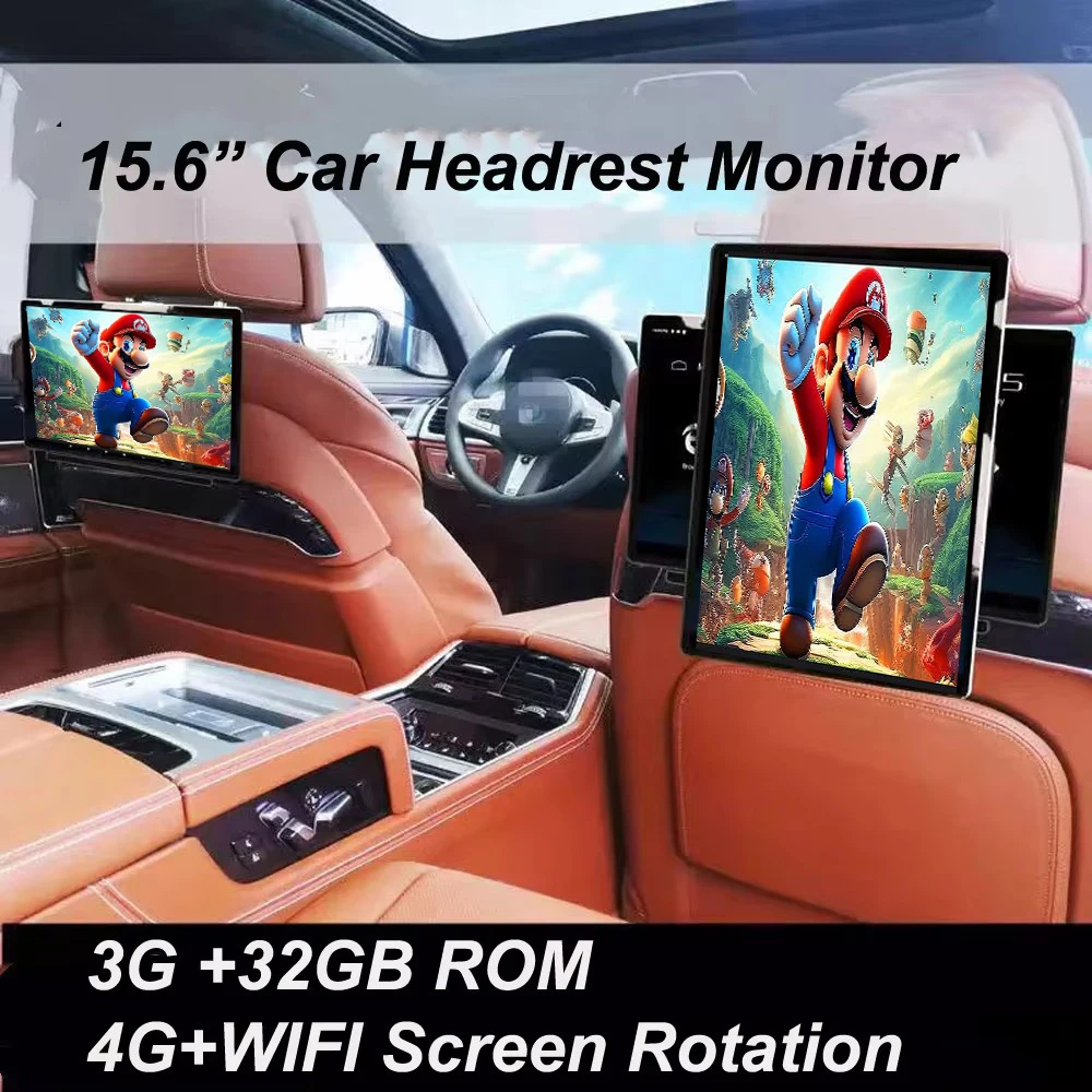 15,6 Zoll IPS 4G Auto-Kopfstützenmonitor WIFI-Bildschirm RetationTablet PC 4K Android 11 HD 1080P/HDMI//BT 3 GB RAM + 32 GB ROM Mirroring