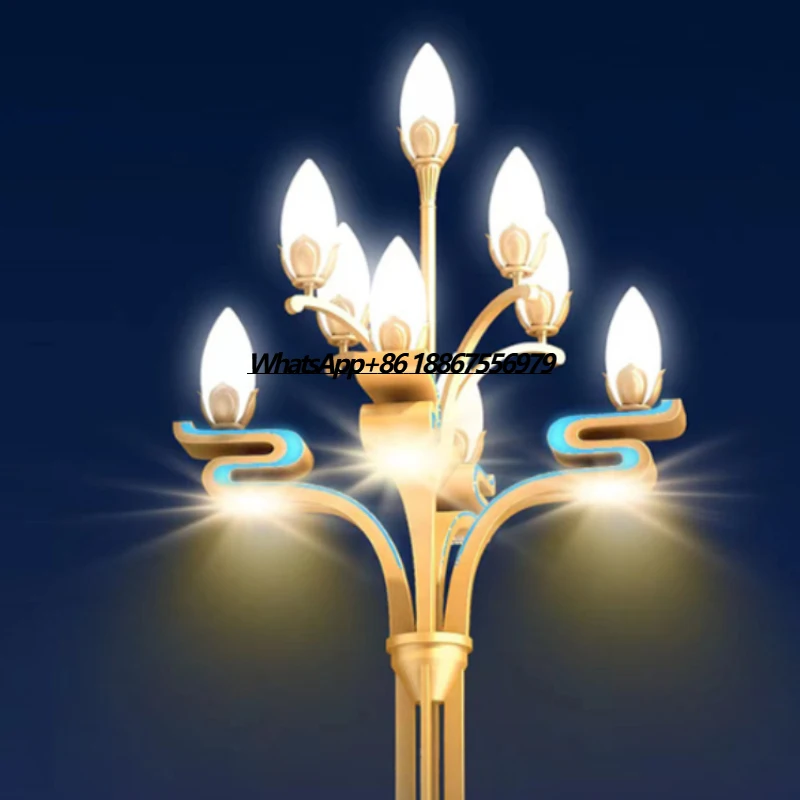 

LED Post Top Lantern Street Decoration Road Lamp Flower Bud Modelling Lights for Municipal Public Engineering Landscape Lighting