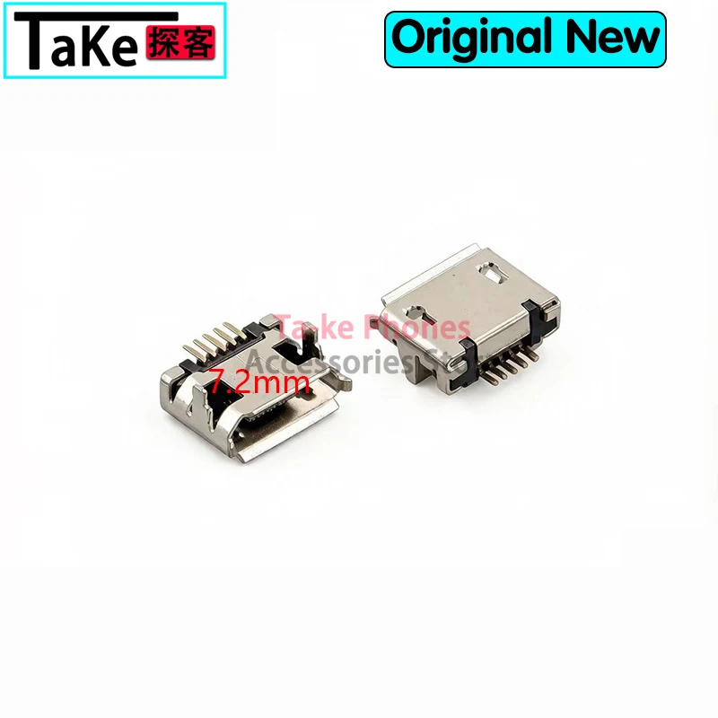 100-500Pcs Micro USB Mini Connector 5pin 5.9mm 6.4mm 7.2mm Short Needle 5P DIP2 Data Port Charging Port for Mobile End Plug view 3