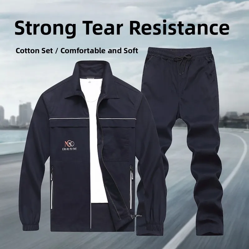 

Мужской летний тонкий хлопковый рабочий костюм: повседневная защитная спецодежда, легкая удобная униформа для сварщиков и строителей