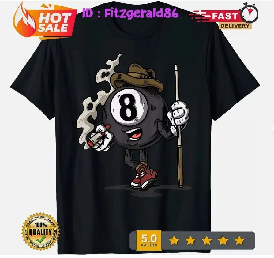 NEW LIMITED Funny 8 Ball Billiard Pool T-Shirt