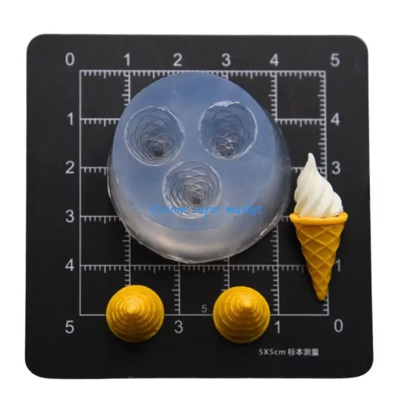 090B Simulation Miniature Ice Cream Silicone Molds For Baking Making And Craft Activity Play Molding Tool