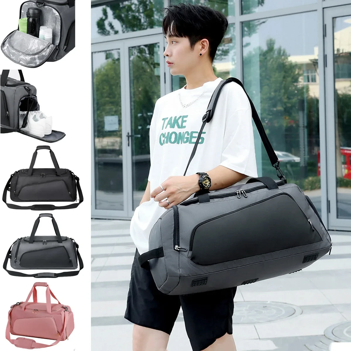 

Sports Gym Bag Dry Wet Handbags Swimming Crossbody Bags Large Fitness Shoulder Messenger Outdoor Travel Duffel with Shoe Pocket