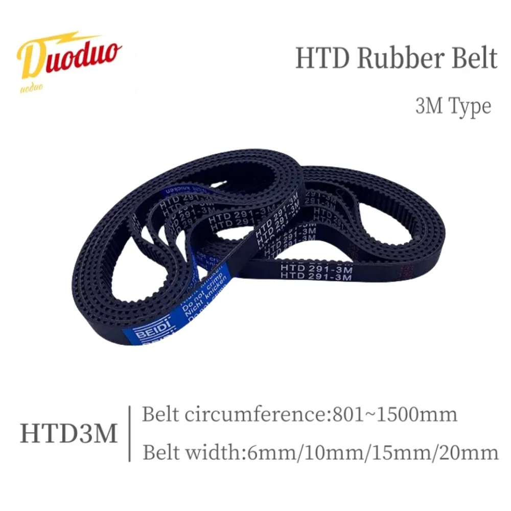 

HTD3M Synchronous Belt Perimeter 801-1500mm Belt width 6/10/15/20mm Rubber Toothed Belt Closed-loop Synchronous Belt Spacing 3mm