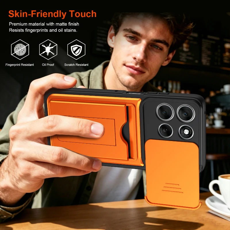 Solid Color Wallet Card Slot Bracket Phone Case For Motorola Moto G96 G86 G85 G67 G57 G56 Power Edge 70 60 Pro 50 Fusion Cover view 6