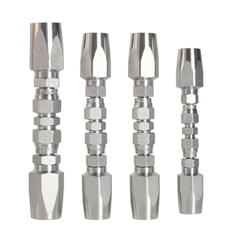 

Набор для ремонта гидравлических шлангов Happy New - 4 шт., многоразовые фитинги для гидравлических шлангов 1/2 дюйма и 3/4 дюйма, комплект для полевого ремонта гидравлических шлангов