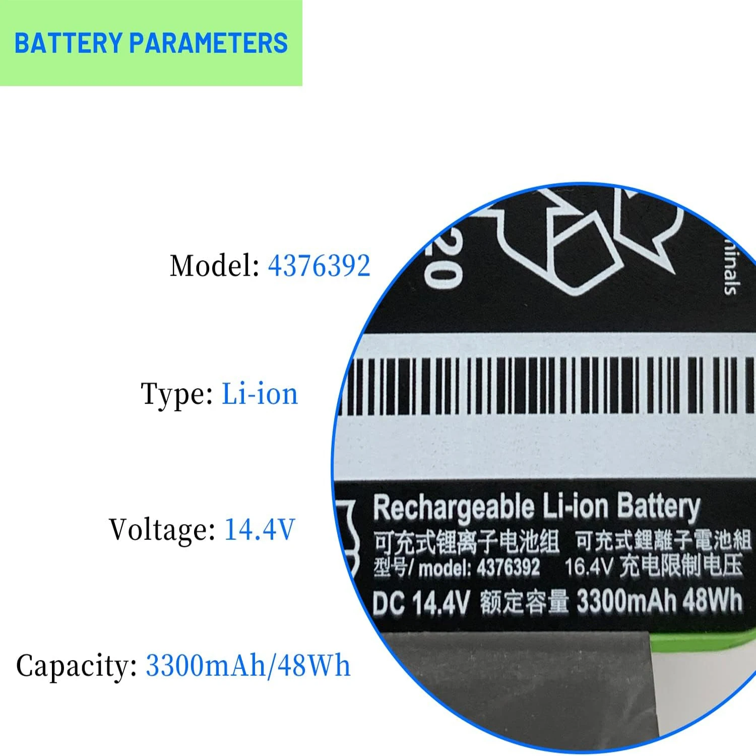 4376392 Battery For iRobot Roomba 960 980 965 895 890 860 695 690 680 675 640 614 550 560 580 595 Series 1800LI 2130LI