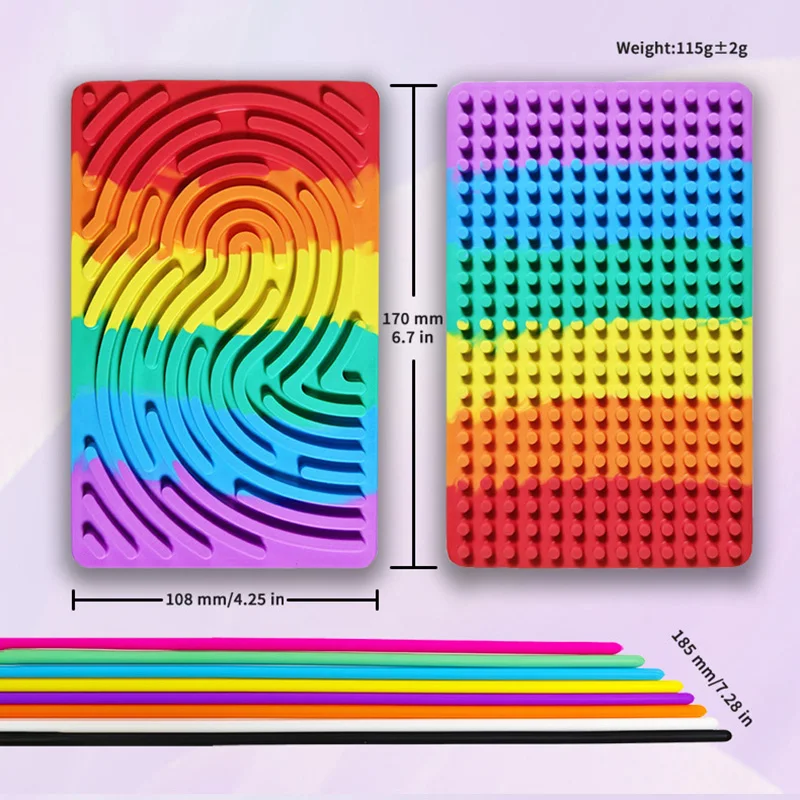 Attività sensoriale Palla Bordo Cognizione del colore Giocattolo Montessori Abilità motorie Rilassante Stress Asta in silicone colorato Giocattolo da viaggio Regalo per bambini