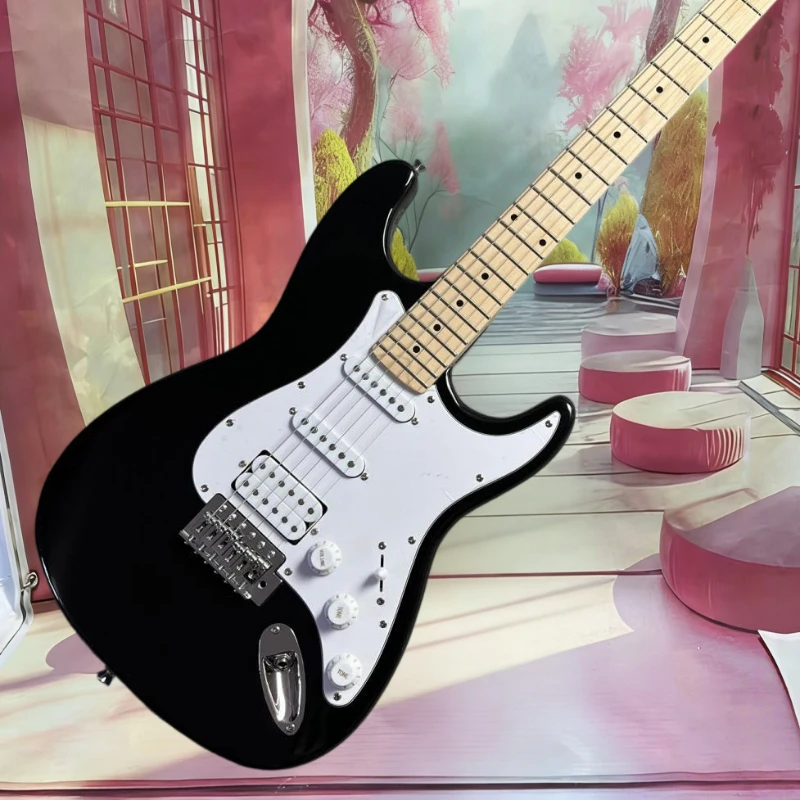 Black STS0S Fortune Paulownia Wood Body Maple Neck Electric Guitar Free Shipping Fixed Bridge Rock Music