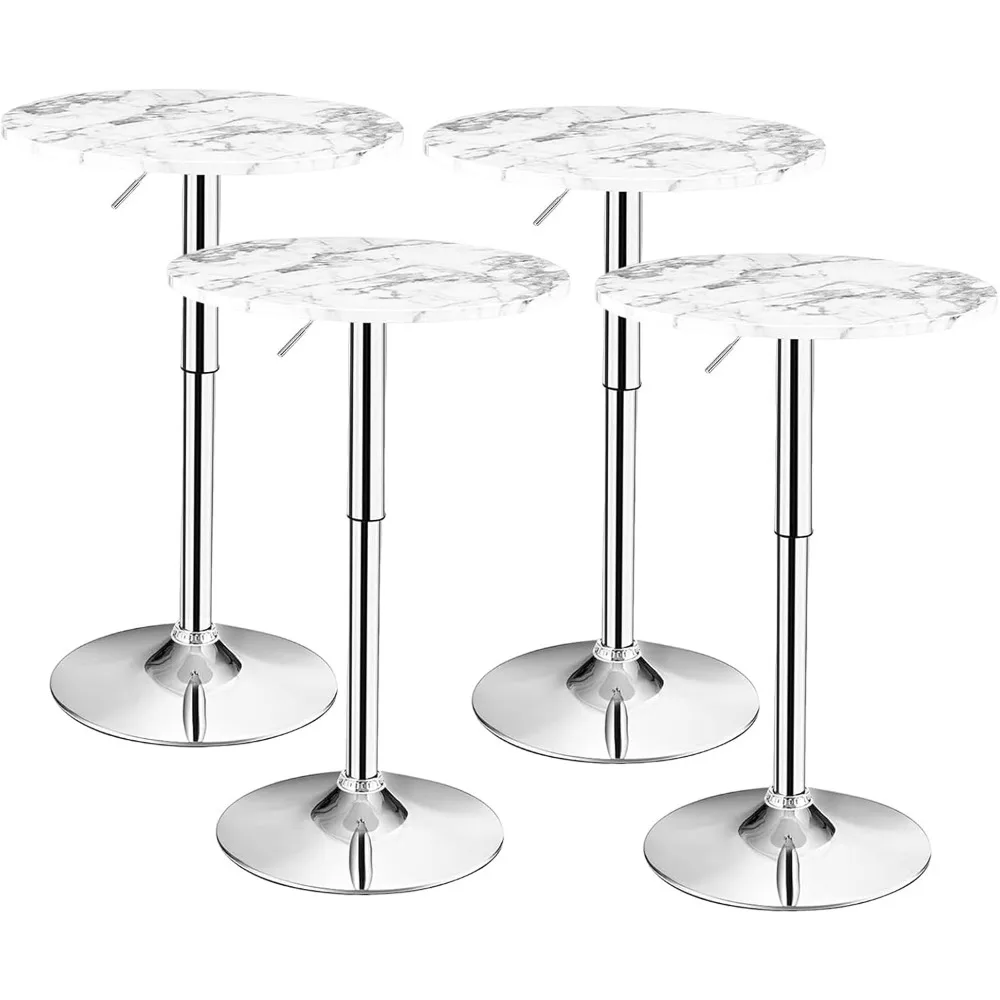 

Барный стол с регулируемой высотой, поворотный стол для бистро для дома и кухни (4 шт., белый)