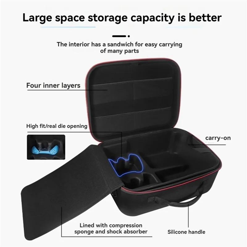 

ELECT-Shockproof Protective Handbag Game Console Carrying Storage Bag For Sony PS5 Switch Pro Game Controller
