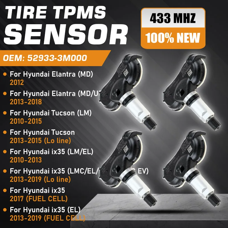 Датчик контроля давления в шинах для Hyundai Elantra MD 2012-2018 TPMS Hyundai Tucson 2010-2015 Hyundai ix35 2010-2019 52933-3M000