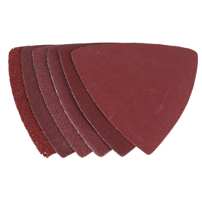 60Pcs Triangular Hook And Loop Triangle-Sandpaper, Fit 3-1/8 Inch Oscillating Multi Tool Sanding Pad, Assorted 40 60 80 100 120