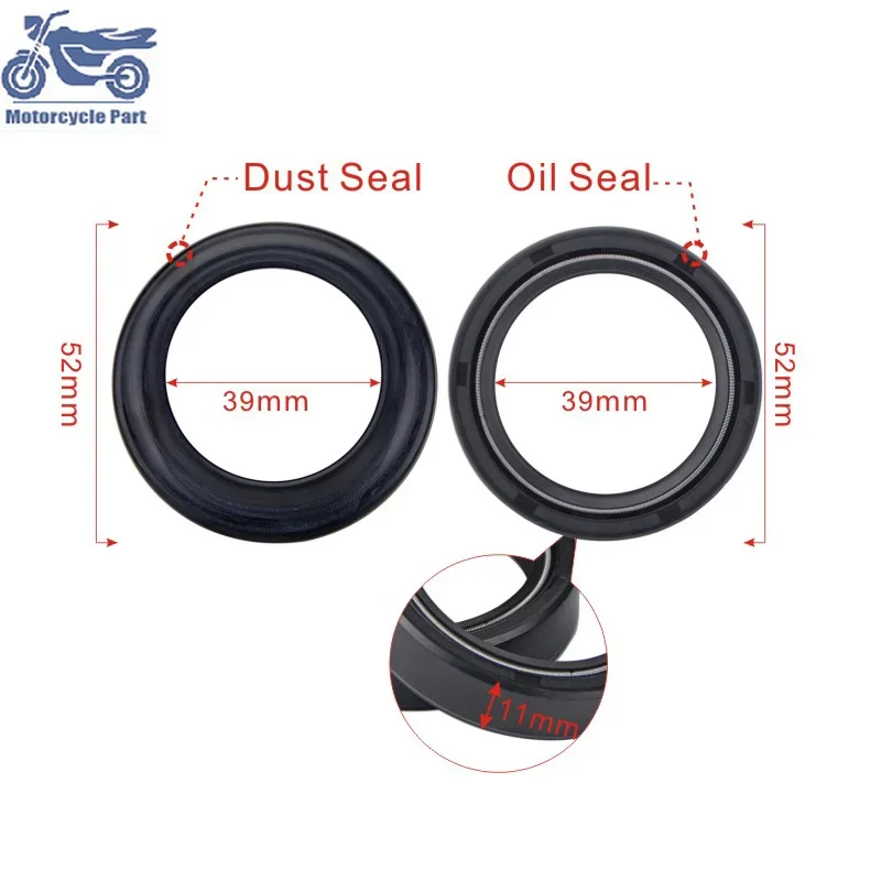 39X52X11 39*52*11 Front Damper Oil Seal & Dust Cover For Har/ley-Davidson FXR FXDG Sportster 39mm Showa Forks 1987-2000  2003