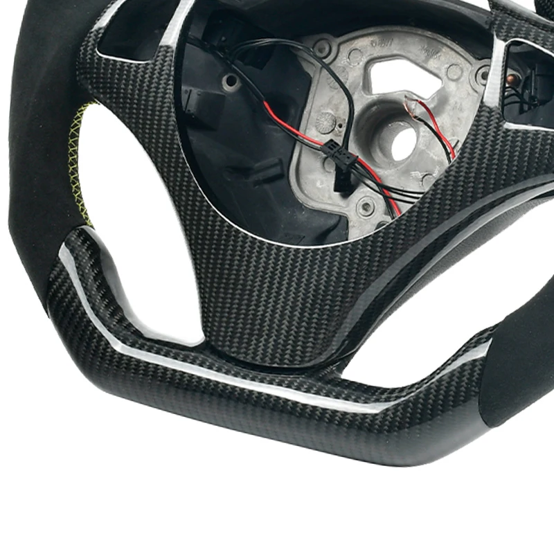 Customized carbon fiber steering wheel for BMW E90 E92 E93 E87 E8X black Alcantara LED display car