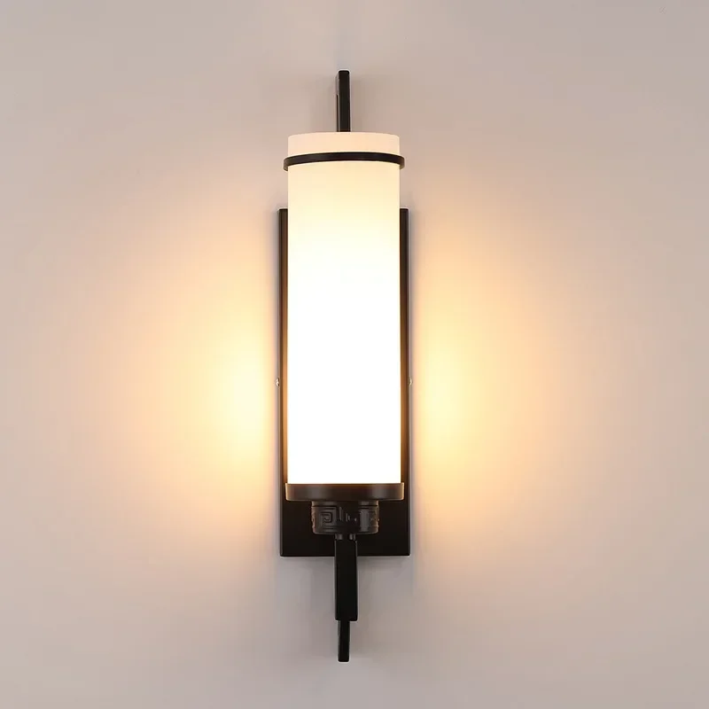 New Chinese Style Wall Lamp Modern Simple Hotel Project Teahouse Model Room Corridor Lamps Living Room Bedroom Lighting