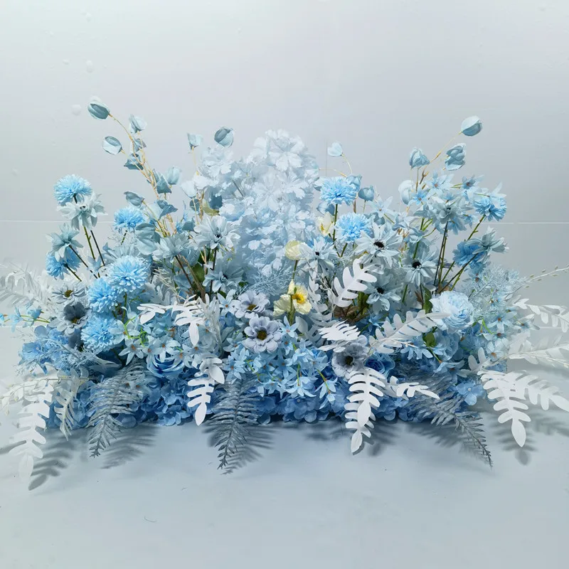 

Blue Series Wedding Decoration Artificial Flower Exhibition Hall T-Stage Deco Mariage Fake Flowers Home Plants Outdoor