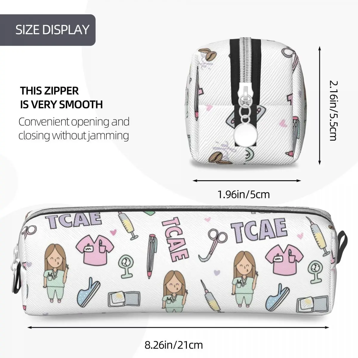 Imagem -04 - Cute Pencil Case para Meninas e Meninos Pencil Pouch Pen Storage Bolsa Papelaria de Escritório Médico Apuros Enfermeira Presentes