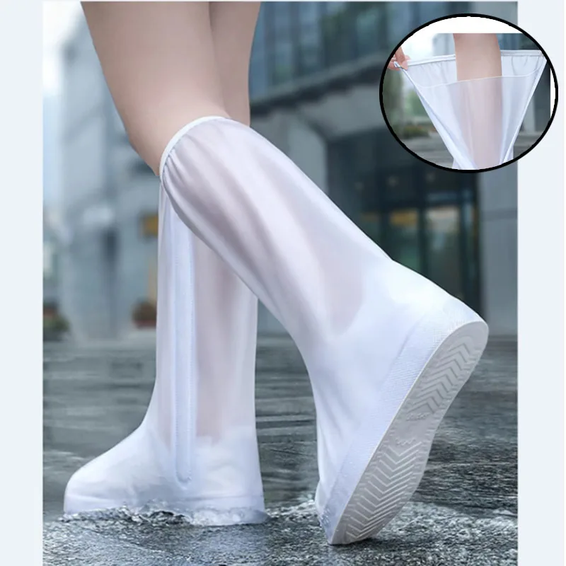 Водонепроницаемые противоскользящие чехлы от дождя, уличные ботильоны из ПВХ/силикона до колена, грязеотталкивающие толстые защитные галоши
