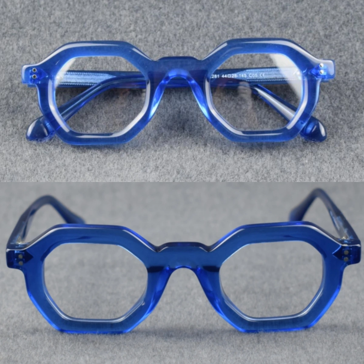 

New Designer Acetate Polygonal Eyeglass Frame Optical Glasses Men Women Handmade Vintage Myopia Prescription Eyewear #281