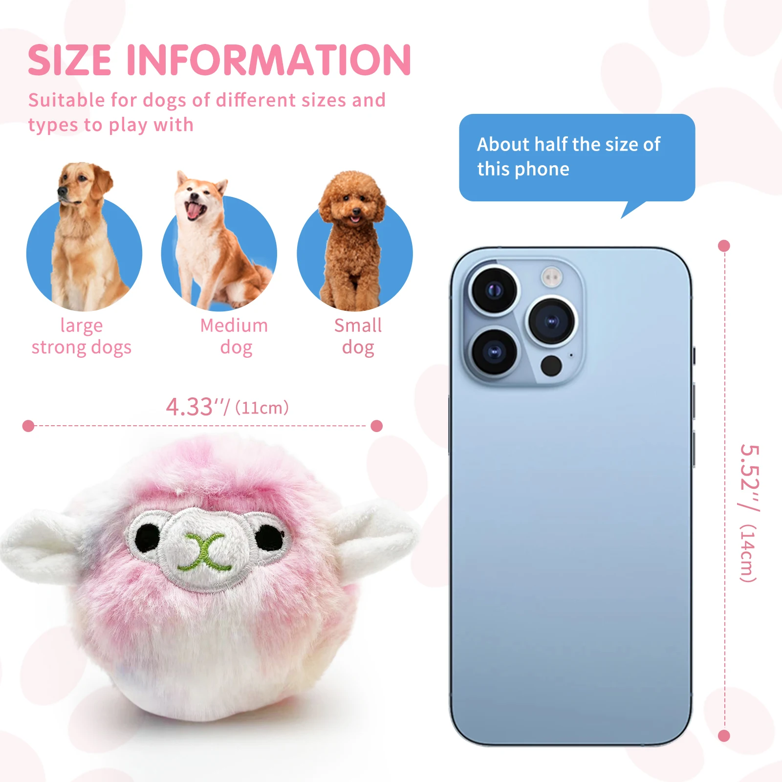Pet dog toys, plush prickly balls, squeaking sounds, cute alpaca teeth grinding, accompanying various dogs of all sizes