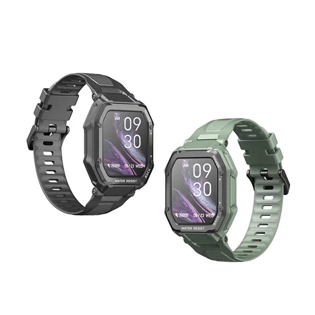 Smart Watch Bluetooth-compatible 5 0 Rectangular Battery Operated Multi-modes 350mAh APP Heart Rate Wristwatch  Green