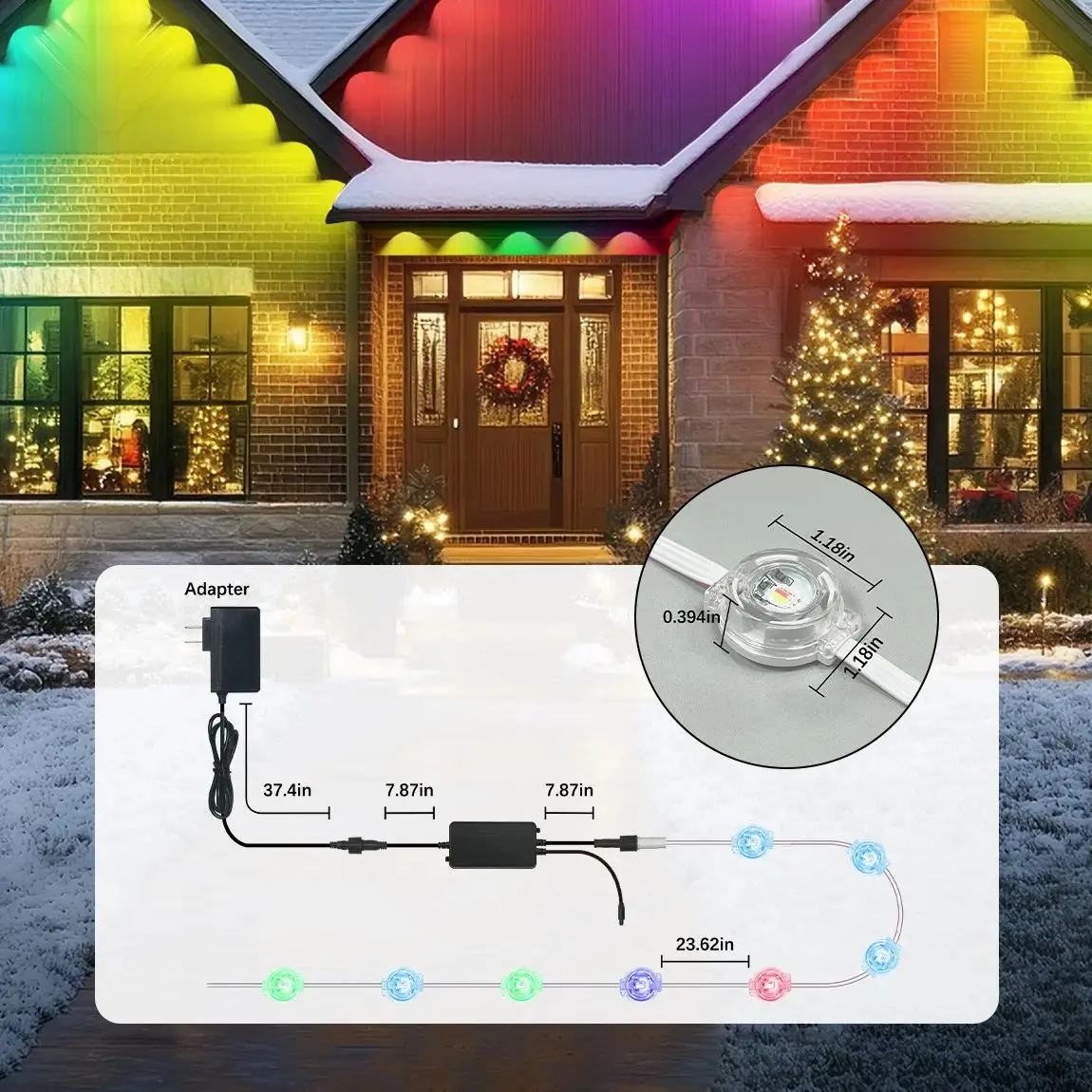 15 متر/30 متر الذكية RGB LED أضواء خارجية لتقوم بها بنفسك ألوان IP67 مقاوم للماء الطنف الإضاءة للمنزل عيد الميلاد هالوين الزينة اليومية