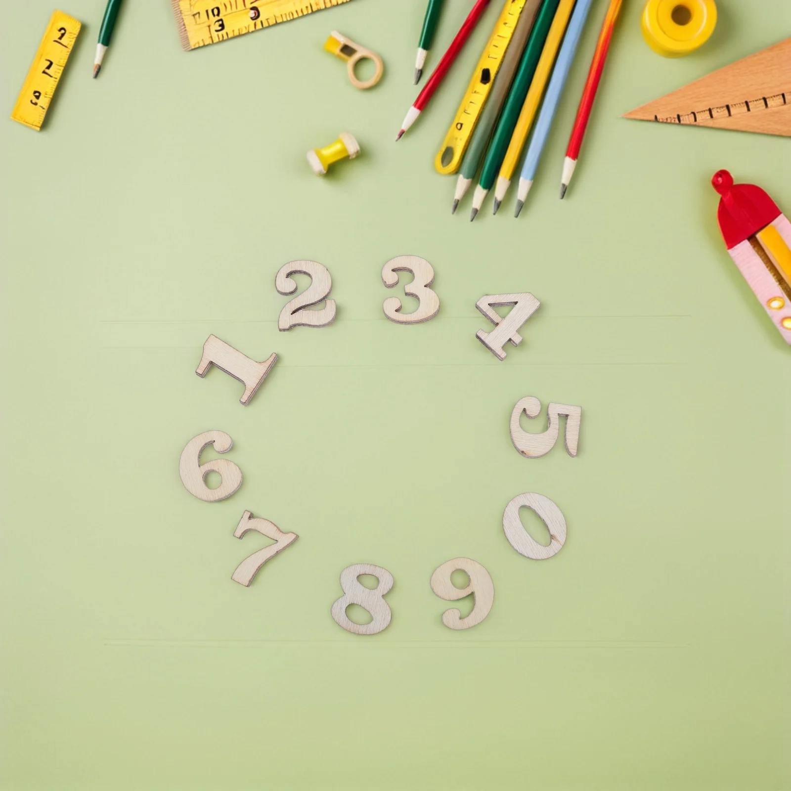 

400pcs Educational Wooden Natural Unfinished Mini Wood Numbers 0-9 For Diy Crafts Art Projects Scrapbooking Home Decor