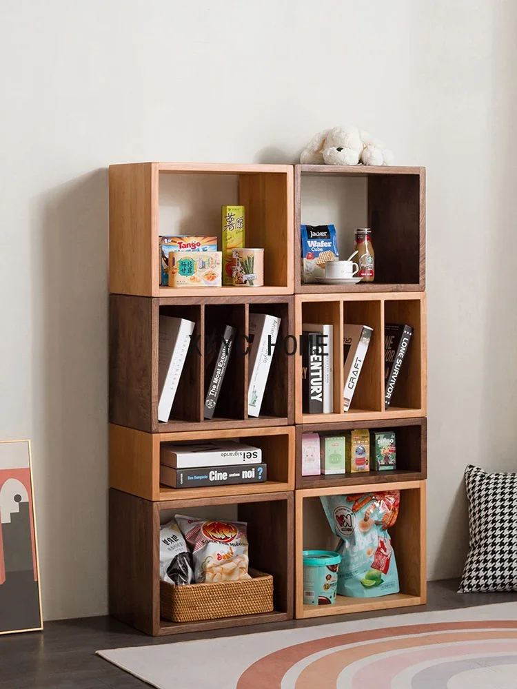 

Free combination cabinet Solid wood small bookcase Simple modern shelf