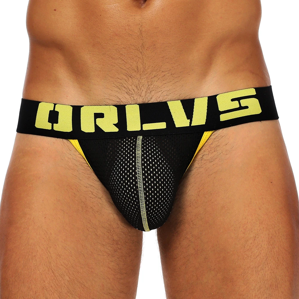 Men's Jockstrap Athletic Supporters Underwear, Sexy Mesh Low Rise Breathable Performance Jock Strap G String Thongs Underpants