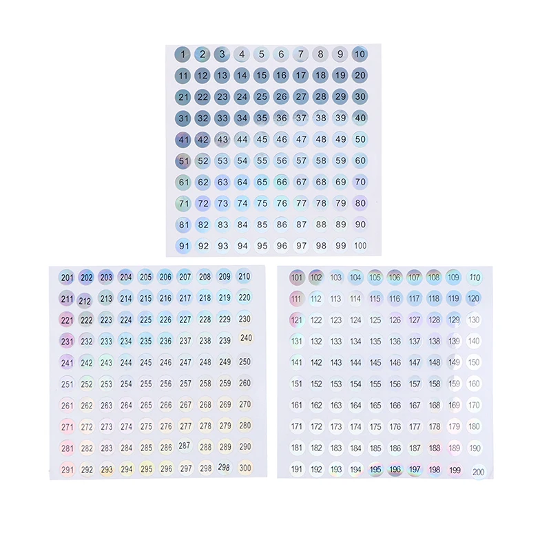 New Waterproof Number 1-300 Laser Labels Stickers Nail Polish Lipstick Number Tags