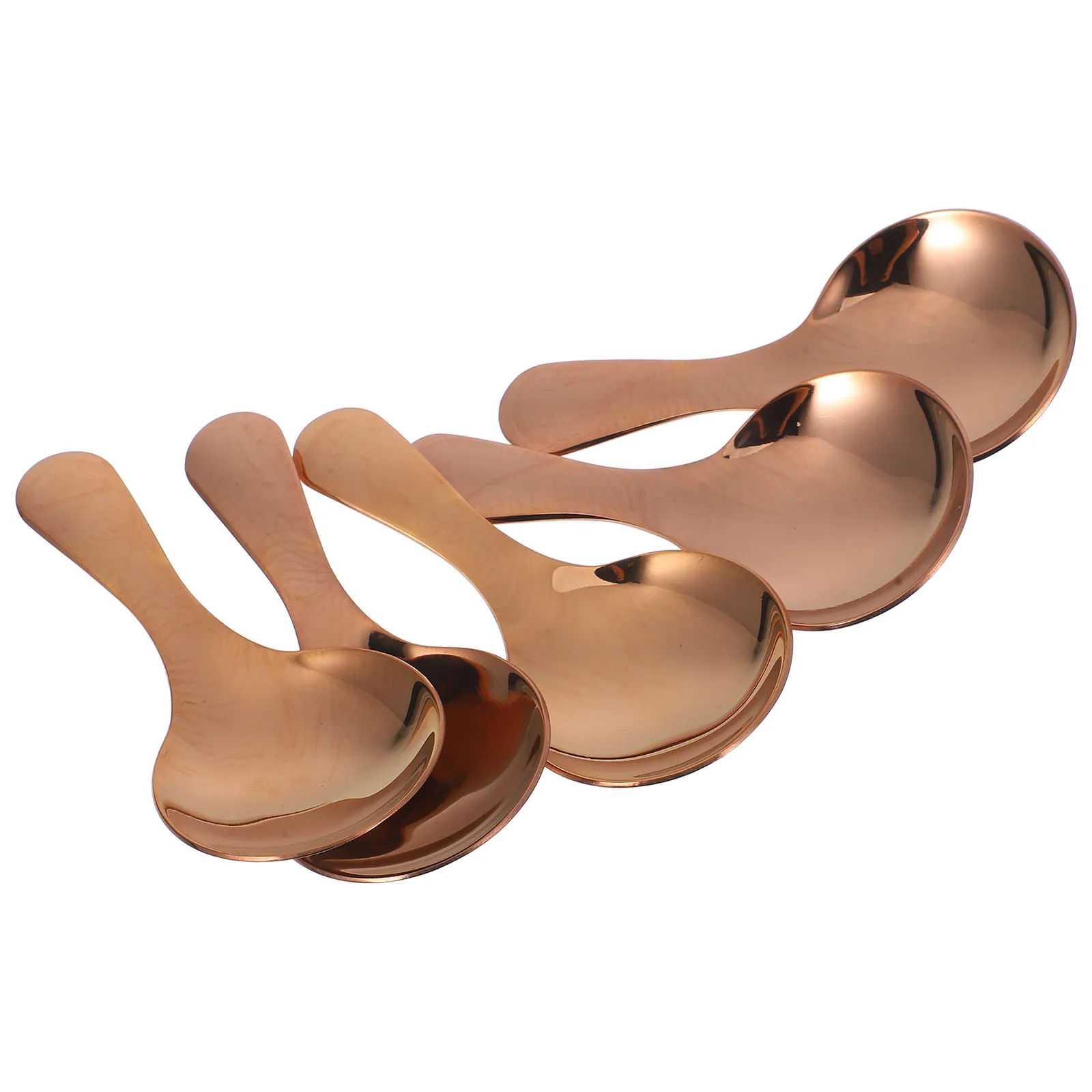 

5 Pcs Stainless Steel Mini Spoon Coffee Scoop Flour Condiment Gold Bean Latte Spoons