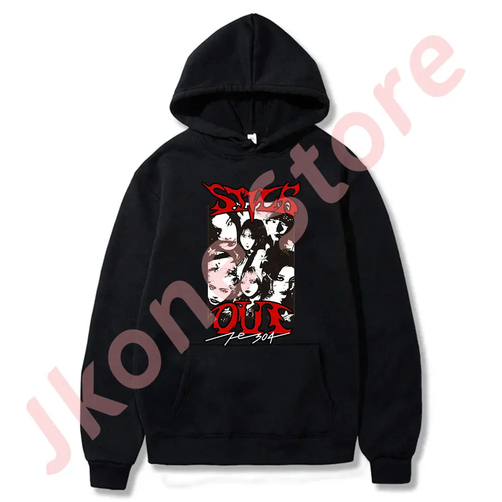 Kpop NMIXX Fe3O4 Stick Out Merch Hoodies Cosplay Women Men Fashion Casual Long Sleeve Sweatshirts