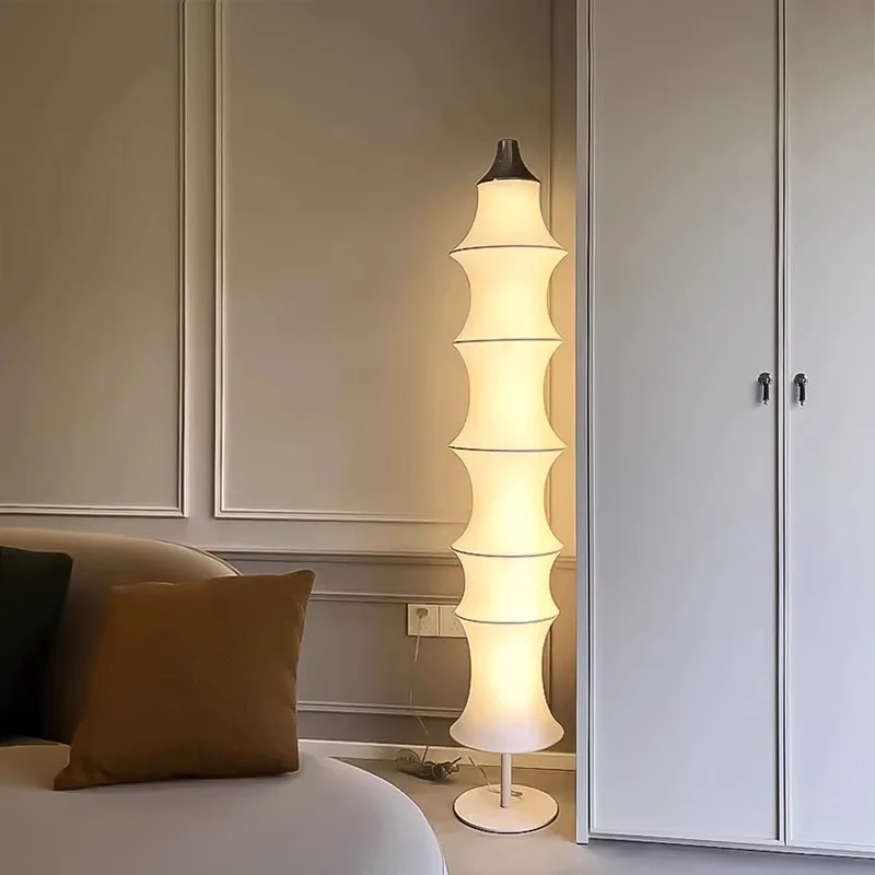 

French bamboo knot silk floor lamp Japanese retro homestay art living room bedroom floor lamp