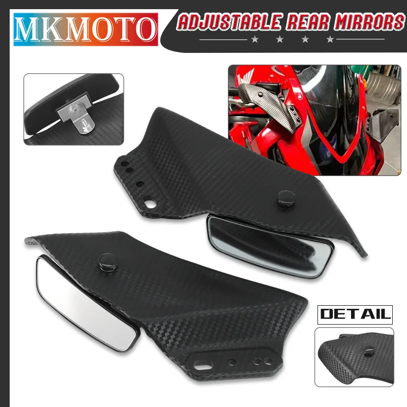 

New Motorcycle Adjustable Rear Mirrors For YAMAHA R1 R3 R6 R6S R25 R125 R15 V2 V3 Retrofit Rotating Rearview Side Wing Spoilers