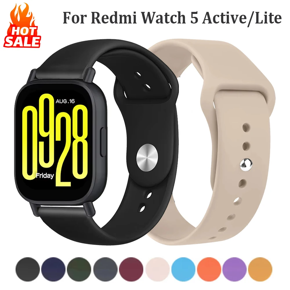 Correa deportiva de silicona para Redmi Watch 5 Active/5 Lite, accesorios para reloj inteligente, correas de reloj de 22 mm, correa para Xiaomi Redmi Watch 5 Active