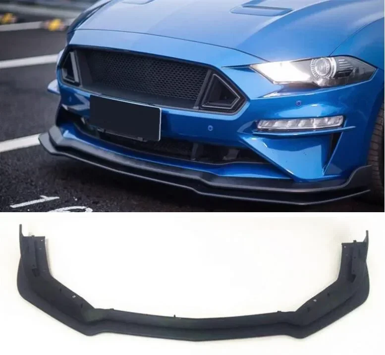 PP Black Primer Replacement PP Front Lip Splitters Bumper Flaps Spoiler Cover For Ford Mustang 2018 2019 2020 2021 MP STYLE