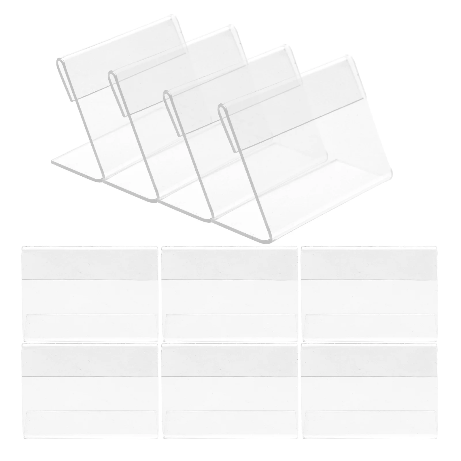 

20pcs Acrylic Display Stand L Shape Sign Holders Slanted Desk Easel Menu Table Number Office Shelf High Clear Advertisements
