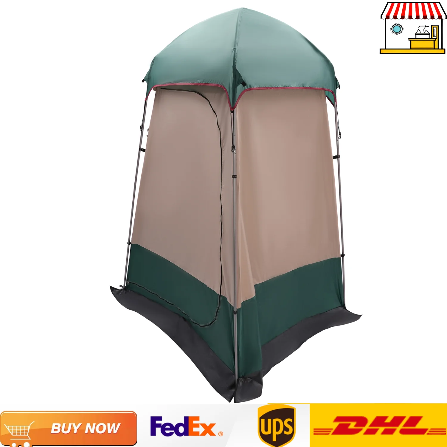 

Portable Privacy Shower Tent Outdoor 1 Person Changing Room Shelter for Camping Hiking Beach Toilet Green