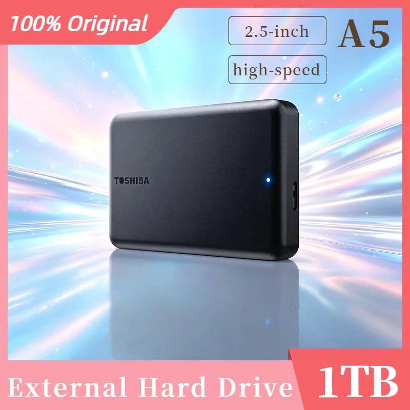 Disco Duro Portátil Original de Alta Gama para Toshiba Serie A5, Negro, Pequeño, de 2.5 Pulgadas, USB 3.2 Gen1 de Alta Velocidad, 1 TB, para Mac Desktop Apex