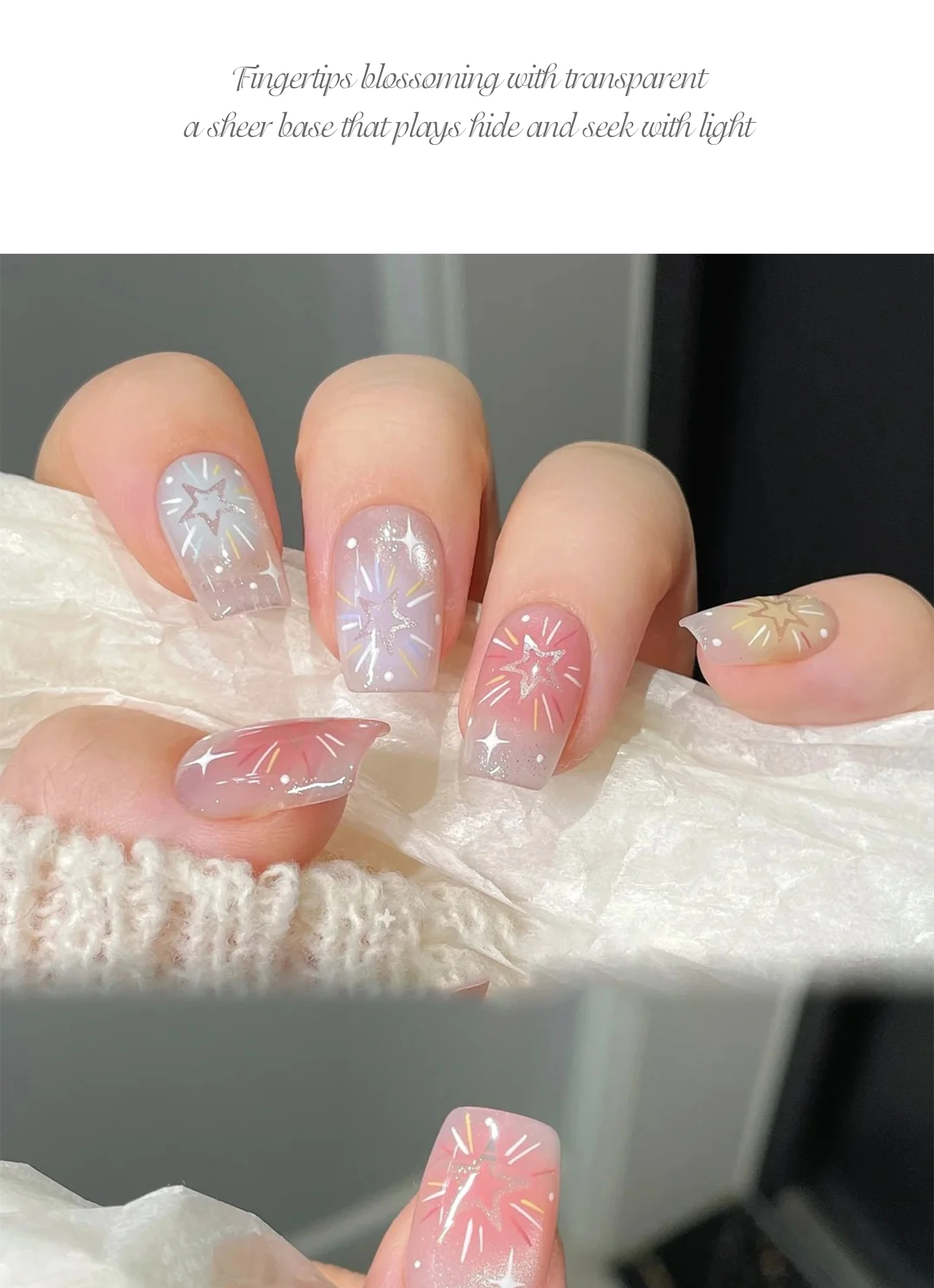 KANIU 1 bis 14 Blatt transparente, hohle Nagelkunst-Aufkleber mit Liebes-Schmetterlings-Muster, selbstklebende Nagelschablonen-Vorlage