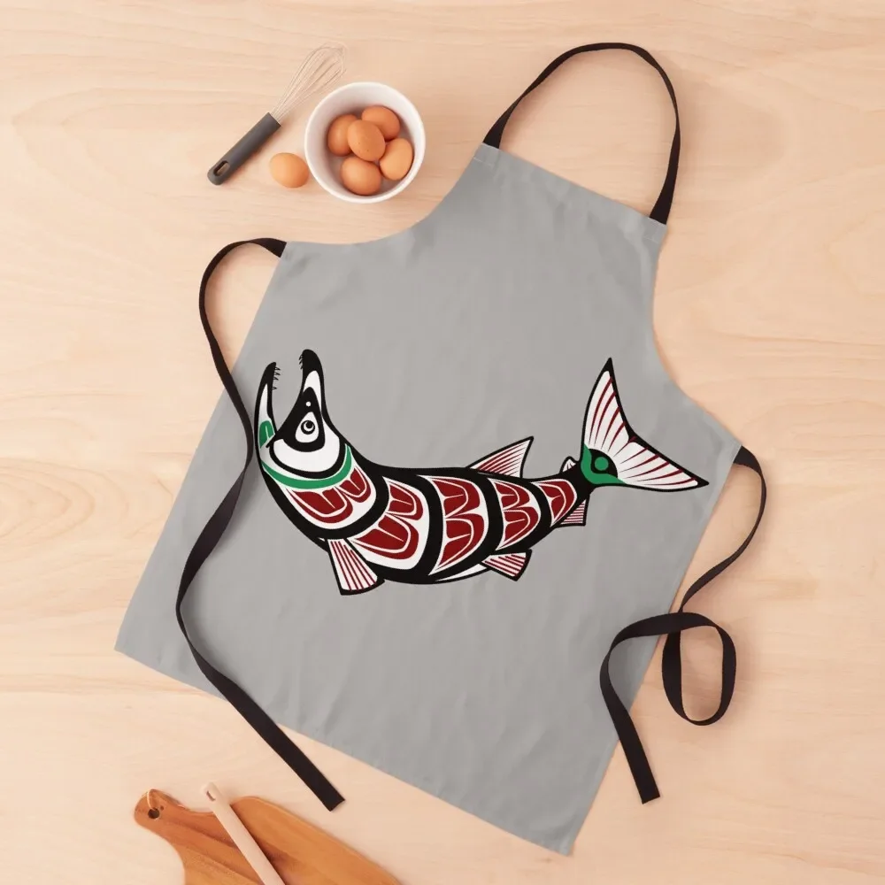 

Haida Salmon Apron Kitchen Novel Kitchen Accessories custom women's kitchen Beauty New 2022 Year Apron